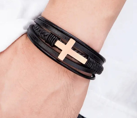 Men Cross Bracelet