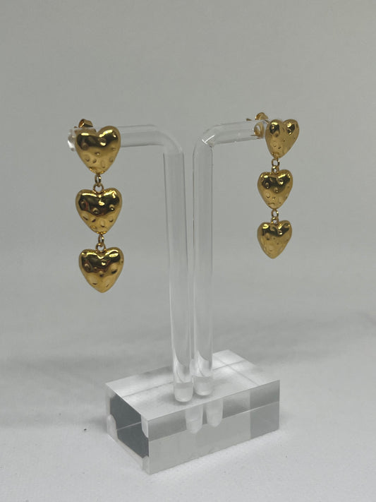 Three Hearts Earrings