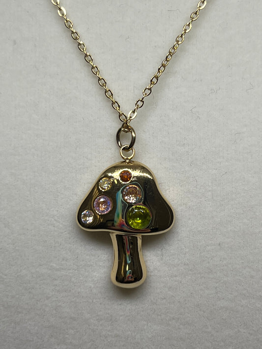 Gold Mushroom Necklace